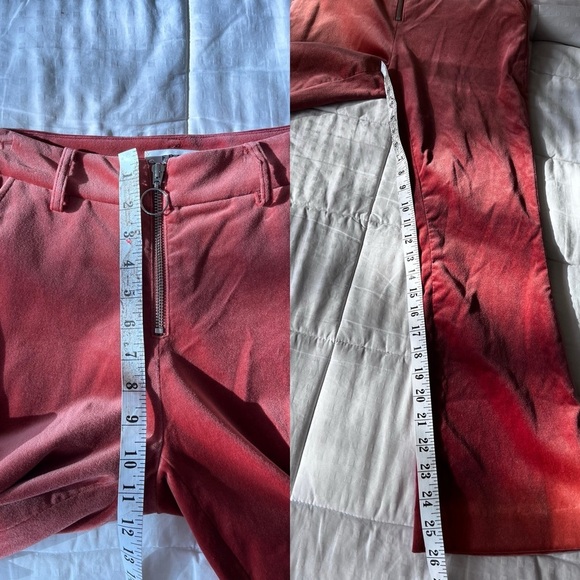 Frame Denim High Waist Velvet O-Ring Zip Flare Pant 0 Spice - Picture 14 of 16